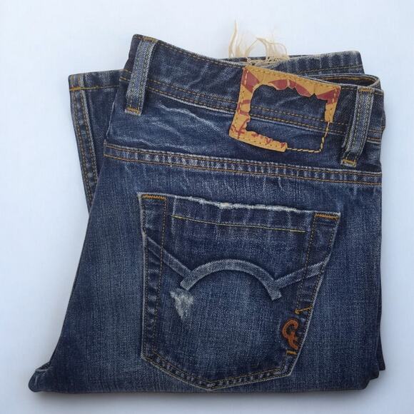 CULT OF INDIVIDUALITY JEANS Trysten Bootcut Button Fly Distressed W36 L34 - Picture 4 of 11